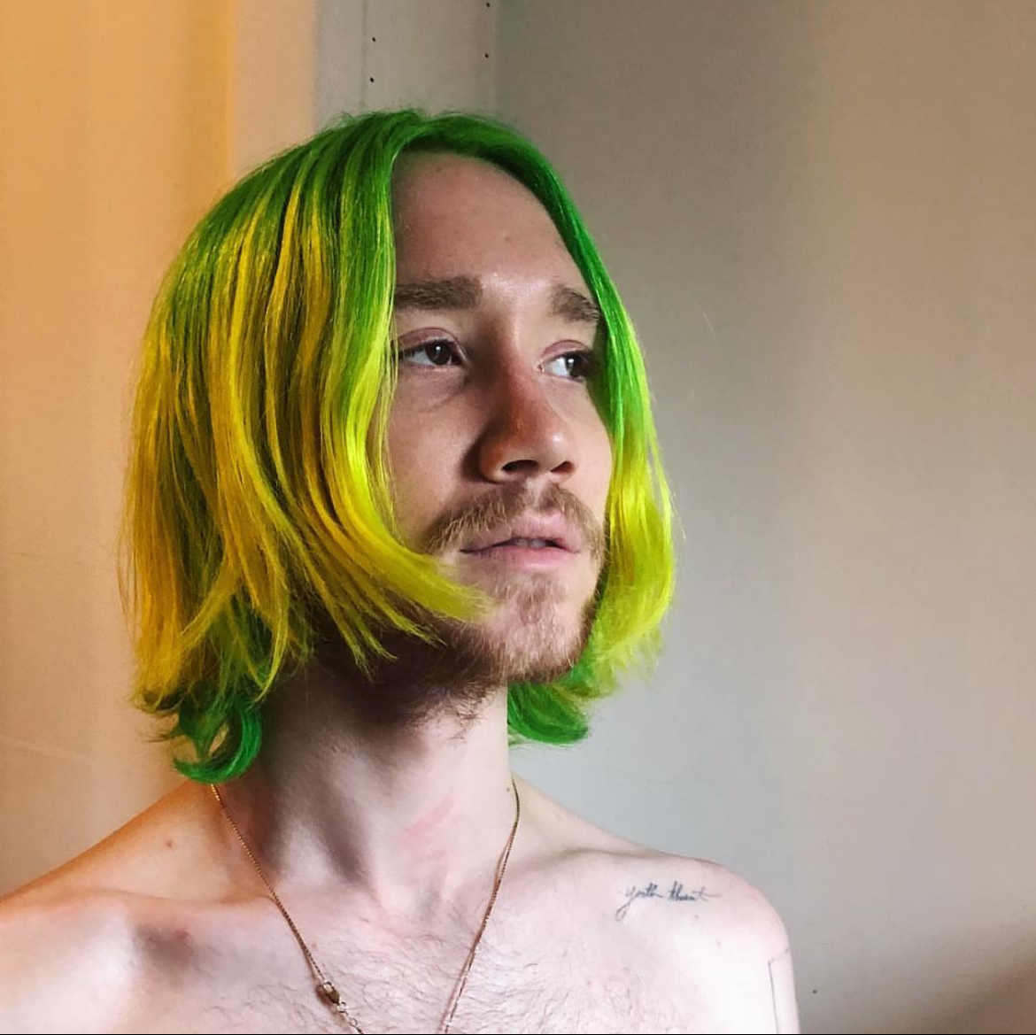 Editorial green and yellow hair color