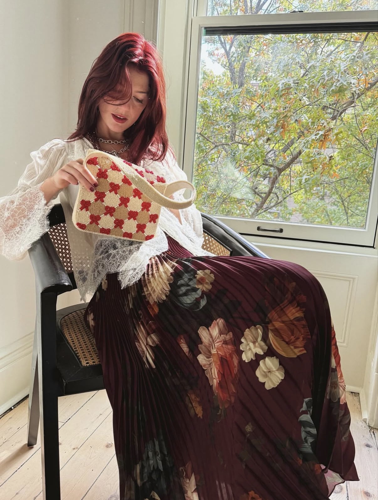 Editorial red hair color in natural light