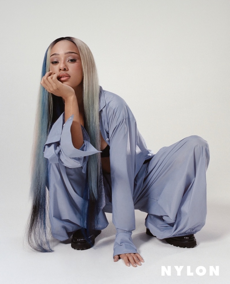 Editorial pale blue hair color